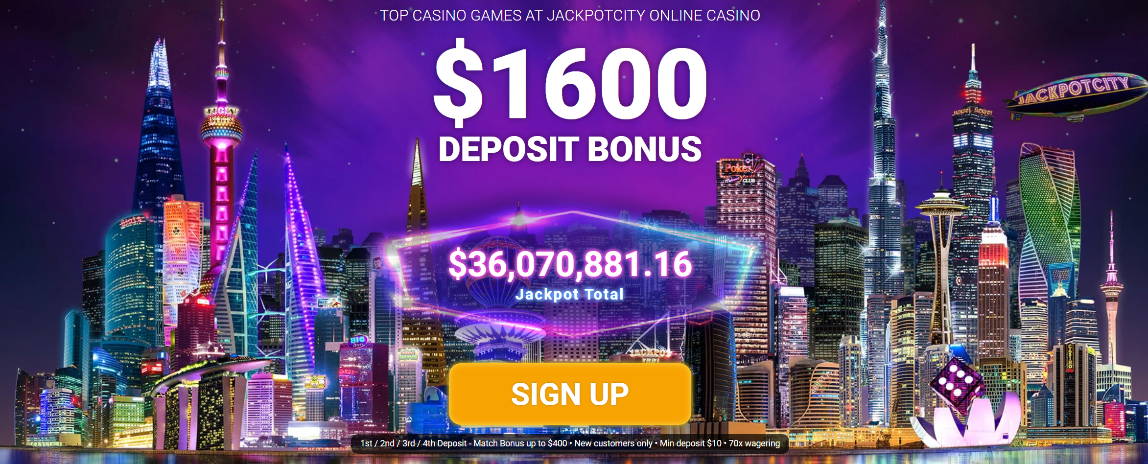 Top 10 Jackpot City Casino Online Bonuses